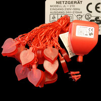 Hartig + Helling 98162 Deko LED Lichterkette 10m Herz Rot, 20 Herzen, Party light-chain heart