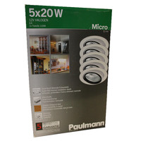 Paulmann Micro Line M&ouml;bel Einbauleuchten Strahler Spots 5x20W G4,12V Halogen WEI&szlig; 984.53 - 98453