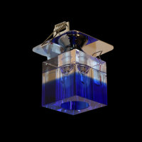 1 x Einbauleuchte Kristall Glas W&uuml;rfel BLAU - KLAR...