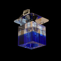 Einbauleuchte Kristall Glas W&uuml;rfel BLAU - KLAR...