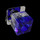 Einbauleuchte Kristall Glas W&uuml;rfel BLAU - KLAR &Oslash; 50mm inkl. LED Leuchtmittel