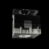 W&uuml;rfel Einbauleuchte Glas, SCHWARZ - KLAR - QUADRAT Einbau &Oslash; 50mm - max.60mm