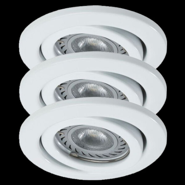 LED Einbauleuchten Set 3x3.5W Weiß 230V GU10 Schwenkbar Einbaustrahler Spots