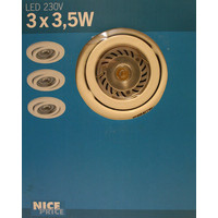 Nice Price 3323 LED Einbauleuchten 3x3,5W WEI&szlig; 230V...