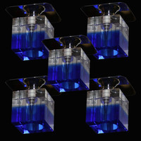 5er-Set Kristall Einbauleuchten blau Glas Einbaustrahler...