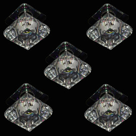 5er-Set Einbauleuchten Kristall Bunt Glas Einbaustrahler Multicolor Strahler 2