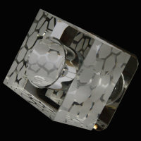 Kristall W&uuml;rfeleinbauleuchten 3er-Set Glas Einbaustrahler Einbaulampen Satin  14
