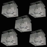Kristall W&uuml;rfeleinbauleuchten 5er-Set Glas...