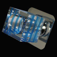 5 Kristalleinbauleuchten BLAU Glas W&uuml;rfel Einbaustrahler Kristall Einbaulampen 7