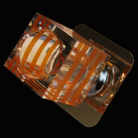 Kristalleinbauleuchten 3er-Set Orange Glas W&uuml;rfel Einbaustrahler Kristall 3x20W Oranje 8