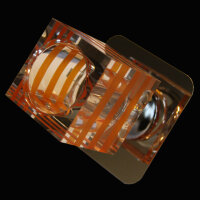 Kristalleinbauleuchten 3er-Set Orange Glas Würfel...