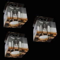 Würfel Einbauleuchten 3er Set Glas Einbaustrahler...