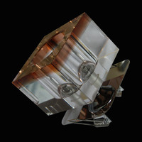 Würfel Einbauleuchten Set Glas Einbaustrahler Kristall Klar Kupfer 3x20W Retro 10