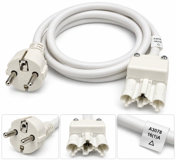 DAKS HOMELINE SYSTEM Anschlusskabel 1 Meter Weiß Plastic Plug 115-033-07
