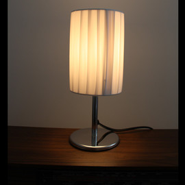 Tischlampe weiss Plissee Tischleuchte Lampe Schlafzimmer Nachttischlampe Leselampe RUND
