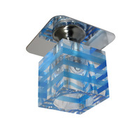  Kristall Spot Einbaustrahler Crystal Einbauleuchten Deckenleuchte KLAR-BLAU Glas  G4 12V