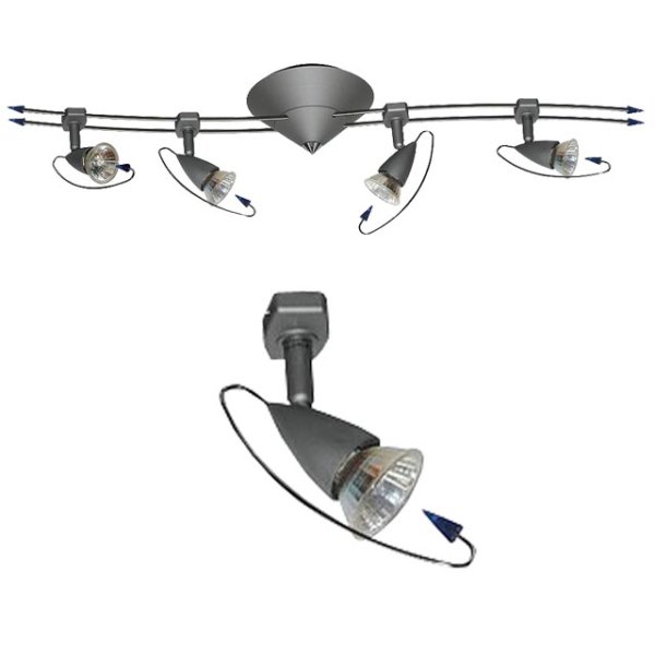 Schienensystem Halogen 4er Spot Deckenlampe 4x20W Deckenleuchte Lampe Strahler 3425