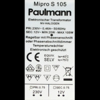 Paulmann Mipro S 105 elektronischer Transformator Halogen Trafo dimmbar 105W