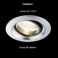 Design Power LED Einbauleuchten dimmbar 2x7W &Oslash;...