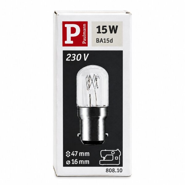 Paulmann 808.10 Glühlampe 15W BA15d 230V Klar Nähmaschine 75lm