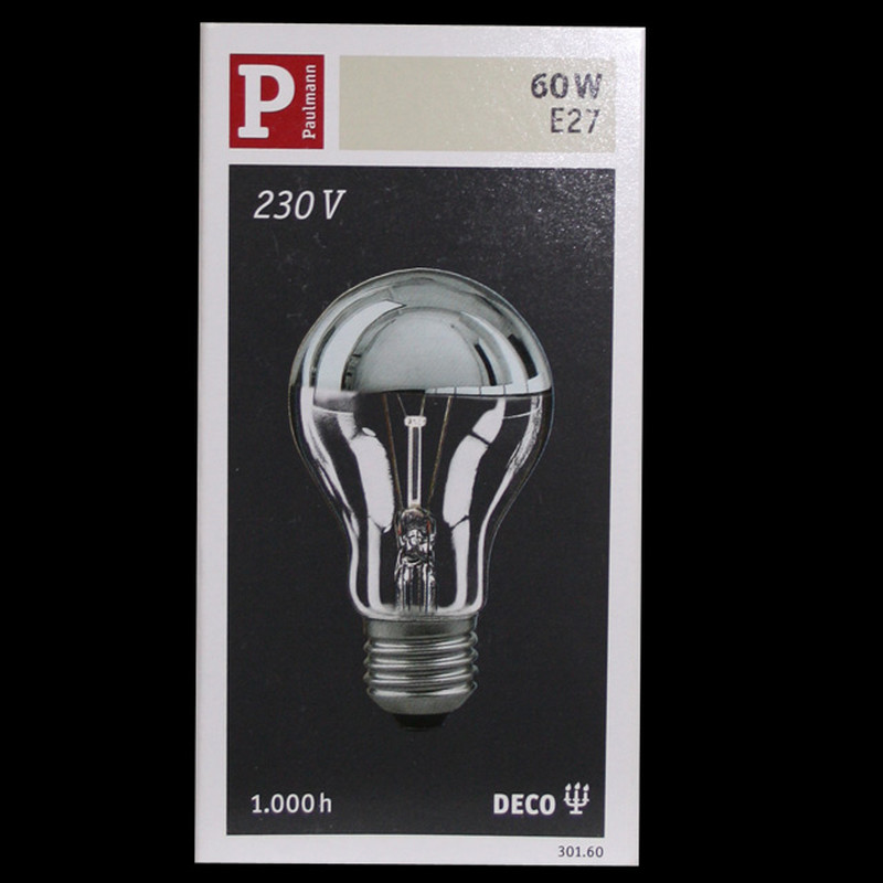 10x Paulmann Glühlampe Kopfspiegellampe E27 60W silber Kopfspiegel Deco 301.60 