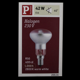 Paulmann 200.14 Halogen Gl&uuml;hbirne Reflektor R50 42W E14 230V Silber