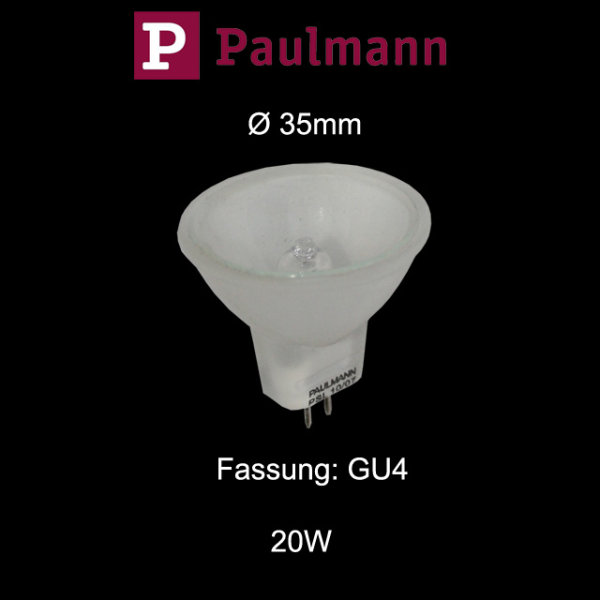 &Oslash; 35mm Paulmann 832.33 kleine Halogen Reflektor Birne 20W GU4 dimmbar Softopal
