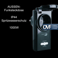 HE864 Outdoor Funk Steckdose Schalter Steckschalter 1000W...