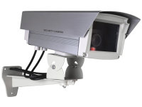 Realistische Profi Dummy Metall Alu Kamera Attrappe LED Blinklicht Wandhalterung