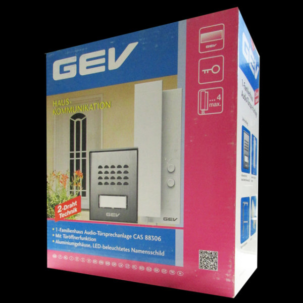 GEV Audio Türsprechanlage Gegensprechanlage 1 Familienhaus 2-Draht Technik