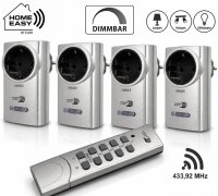 ELRO Home Easy HE878A Funk-Dimmer 4er Set 200W mit...