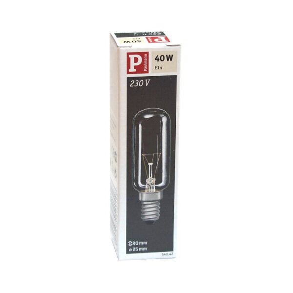 Paulmann 540.42 Röhrenlampe 40W E14 Klar 80x25 mm Dunstabzugshaube