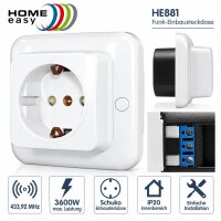 Home Easy HE881 Funk-Einbausteckdose Unterputz Schuko...