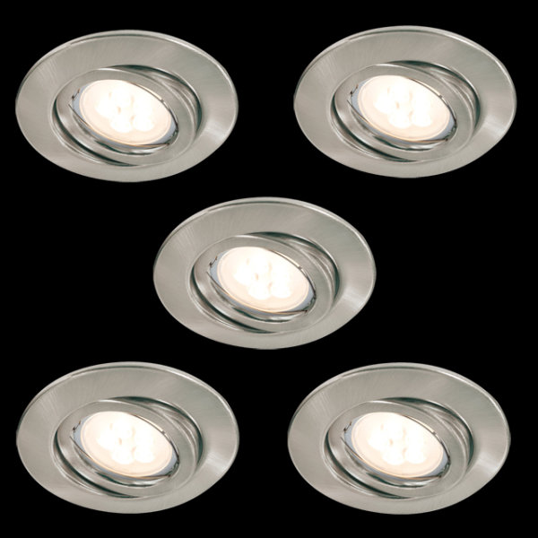 5 x LED Einbaulampen Leuchtmittel austauschbar Deckeneinbauleuchten 110mm Spots