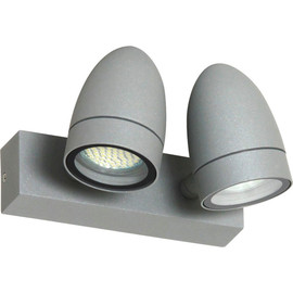 LED Aussenwandlampe ALUMINIUM Wandlampe schwenkbar doppel Spot Aussenbereich