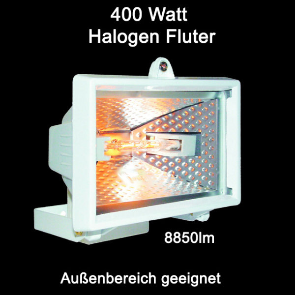 400W Halogenstrahler Fluter Arbeitslampe Baustrahler Baulampe Hoflampe Spot