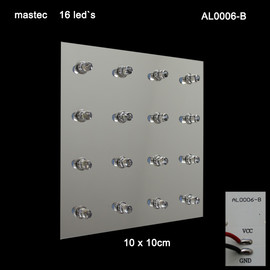16 led`s mastec Ersatz LED-Modul 10 x 10 cm  100mm x 100mm Kaltwei&szlig; AL0006-B