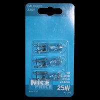 3 x Halogenbirne 25W  230V Halogen Stiftsockel G9 230V...