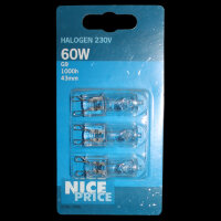 3 x  Halogenbirne 60W klar 230V Halogen Birne klar...