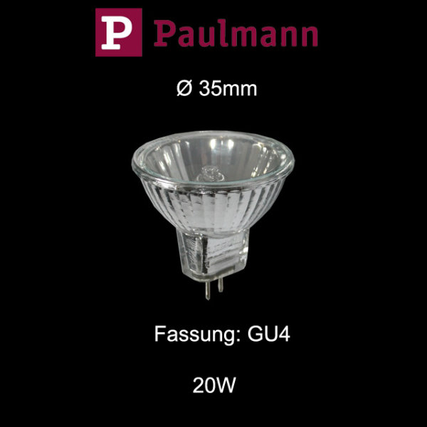 &Oslash; 35mm Paulmann kleine Halogen Reflektor Birne 20W GU4 dimmbar