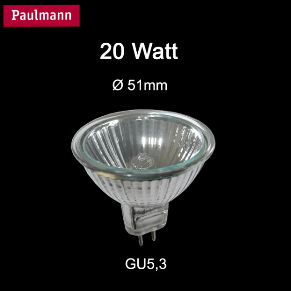 Paulmann 832.21 Halogen Reflektor Birne 20W flood 38&deg; mit Schutzglas 12V GU5,3