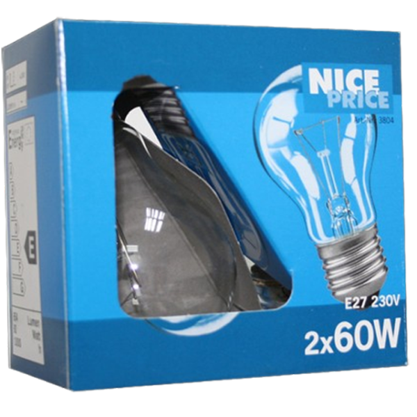 Paulmann Nice Price 3804 Glühlampen 2er-Pack E27 60W klar 230V dimmbar