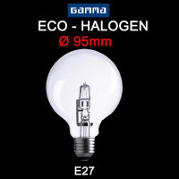 Eco Halogen Glühbirne Globe 95mm Ø E27 klar...