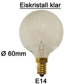 RARITÄT GLOBE 60 Eiskristall klar 60mm 60W Glühbirne E14 Glühlampe Ersatz 136.60