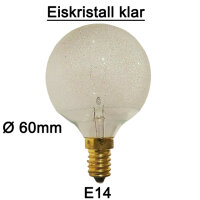 RARITÄT GLOBE 60 Eiskristall klar 60mm 40W...
