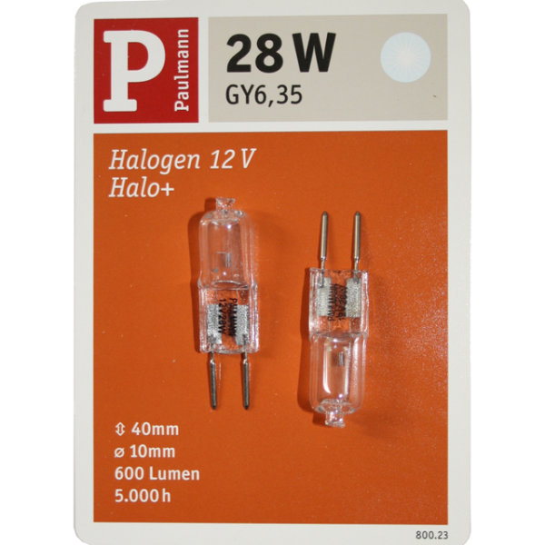 Paulmann 28W Doppelpack GY6,35 Halogen Stiftsockel 12V bi Pin  Birne Steckbirne