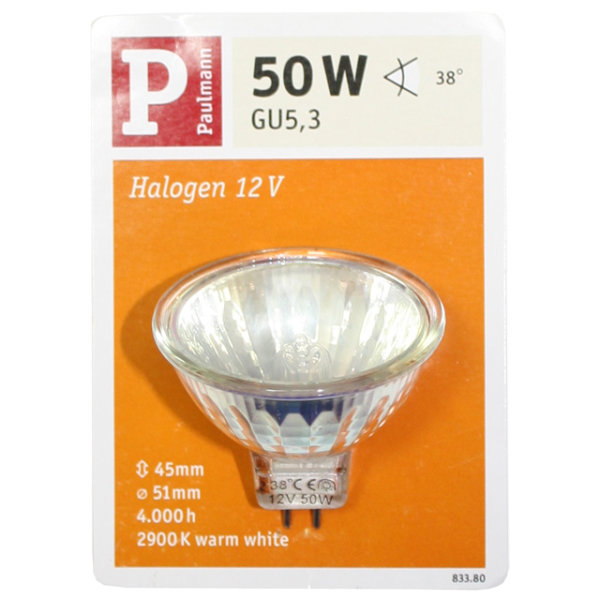 Paulmann 833.80 Halogen Kaltlichtspiegel 50W Halogenlampe 12V klar dimmbar EXN