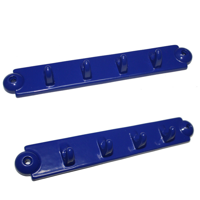 4fach Hakenleiste Spritzguss blau Schlüsselhaken Garderobenhaken Wandhaken 205mm 