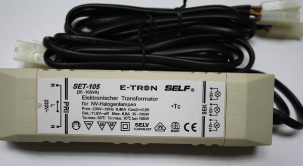 Elektronischer Transformator SET-105 Trafo 3 Ausg&auml;nge dimmbar NV Halogenlampen