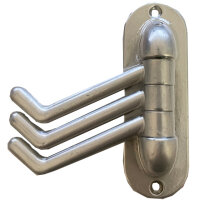 Maritime Kleiderhaken schwenkbar Nickel matt 3 Haken...
